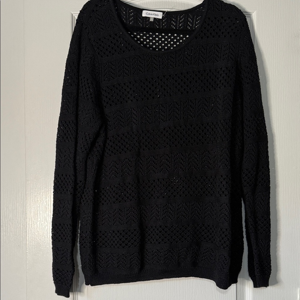 Calvin Klein Women's Elegant Black Knit Sweater Women’s Size 2X
